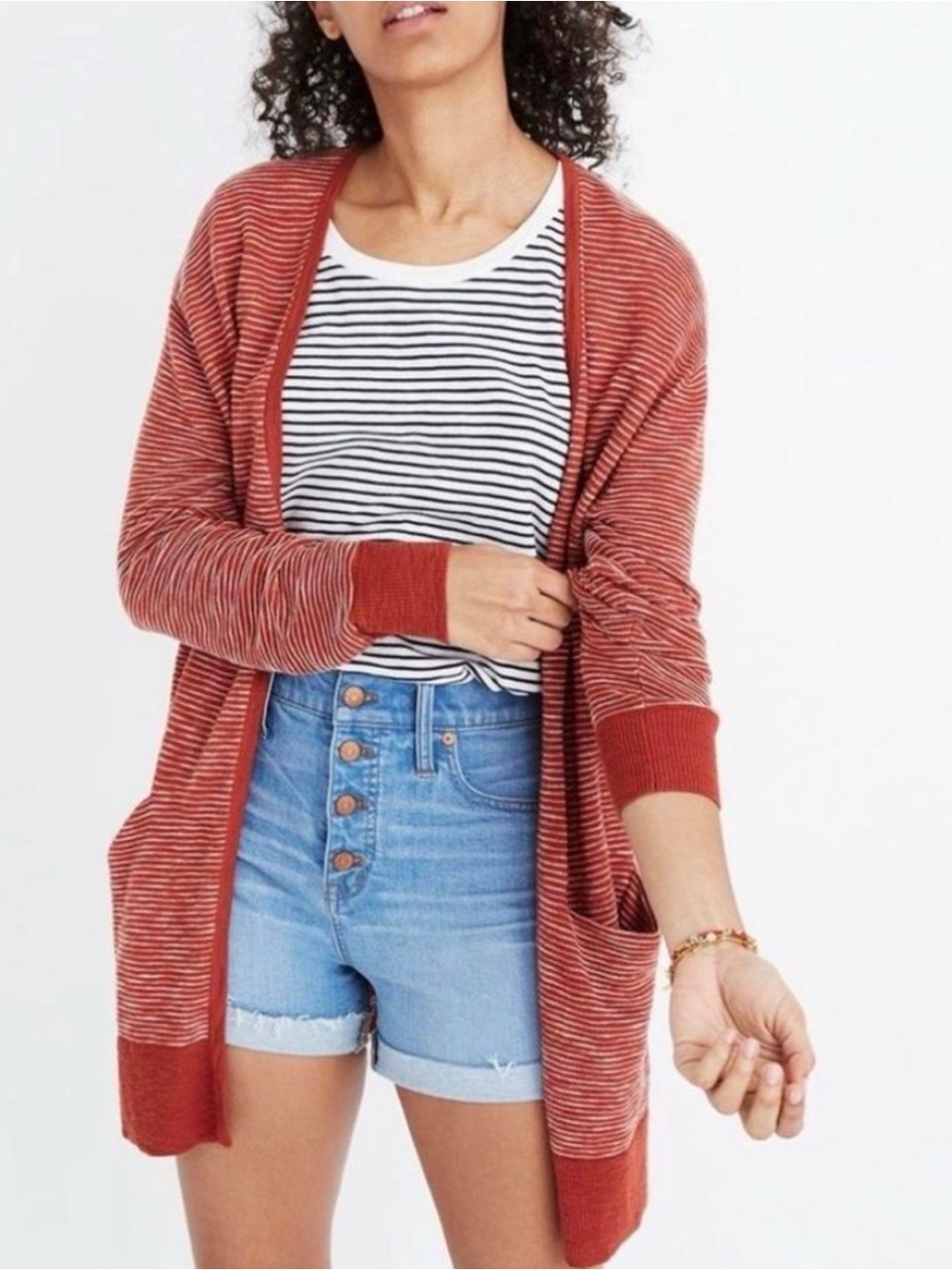 Madewell - Summer Ryder Colorful Striped Long Sleeve Open Cardigan Size XS